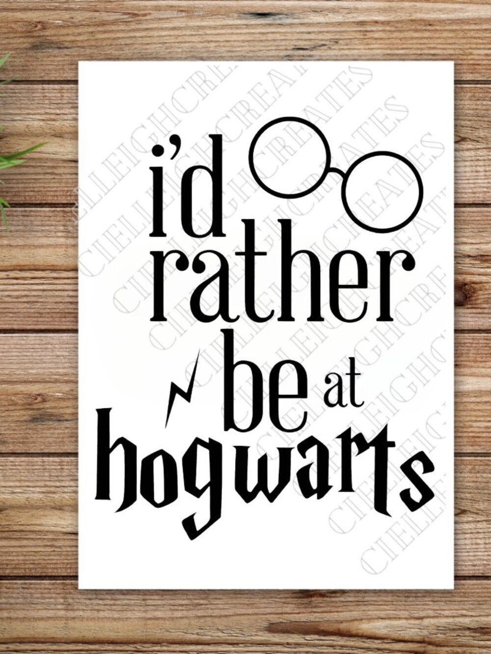 I'd Rather Be At Hogwarts Harry Potter Vinyl Decal Sticker Handcrafted